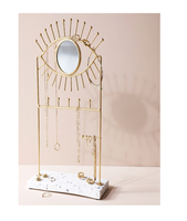 Présentoir organisateur de bijoux en laiton à 3 niveaux flèche décorative porte-bijoux en forme d'œil pour collier boucle d'oreille à vendre
