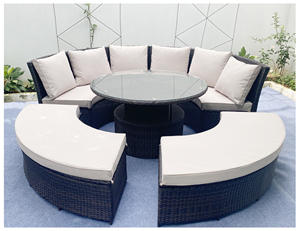 Vietnam Supplier High Quality Modern Outdoor Round <b>Rattan</b> <b>Sofa</b> Set with Steel Frame for Garden Furniture Contemporary Design - Product Image 5