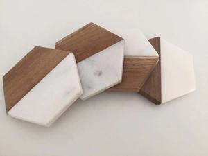 handmade white marble High Quality <b>coasters</b> White Natural Marble Stone <b>Coasters</b> Set - Product Image 2