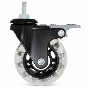 Roue pivotante pour chariot CCE Caster de 2,5 pouces en acier, polypropylène et PVC avec frein pour meubles - Product Image 1