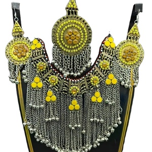 Vente chaude Style Traditionnel Afghan Collier et Boucles D'oreilles Ensemble De Luxe Antique Bijoux Colliers À La Main Boucles D'oreilles Ensembles De Bijoux - Product Image 1