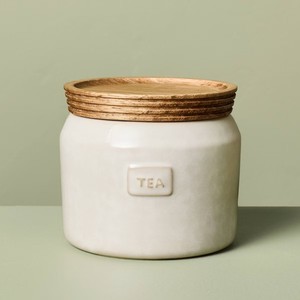 Tarro de cerámica a rayas de colores con tapa hermética, recipiente de cocina elegante, organizador de encimera para té, café y azúcar - Product Image 6