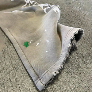 กางเกงวอร์มขาบานสำหรับผู้ชายผ้าฟลีซแอซิดผ้าคอตต้อนปักลายโลโก้แบบวินเทจขายดี - Product Image 6