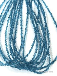 Cuentas de Apatita Azul Neón Natural de Calidad AAA, Recubiertas de Cuarzo Diamante Herkimar, Tamaño 2-3 mm - Product Image 5