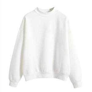 Invierno Casual manga larga hombro caído cuello simulado suéter suelto sudadera para mujer frente logotipo personalizado - Product Image 6