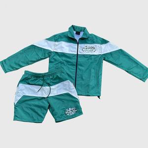 Cortavientos personalizado 100% Camisa estampada de algodón pantalones cortos de manga larga para hombres chándales casuales conjunto de tendencia transpirable - Product Image 3