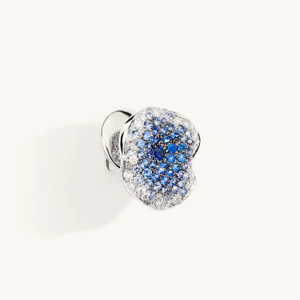 High End Blue Sapphire Cluster <b>Stud</b> Earrings White Gold Plated 925 <b>Silver</b> Micro Pave Diamond Floral Earrings - Product Image 2