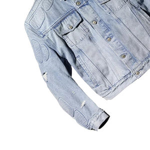 Veste en jean épaisse, style vintage automne-hiver, délavée, avec boutons décoratifs, écologique, respirante, couleur et design personnalisables - Product Image 3