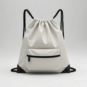 Gran oferta impermeable nueva bolsa de plástico con cordón con cuerda logotipo personalizado mochila de tela de algodón al por mayor - Product Image 2