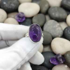 Anillo Giratorio de Plata de Ley 925 con Amatista, Hecho a Mano, con Sello 925, el Mejor Anillo de Diseño para Regalo de Boda, 20% de Descuento y Regalo - Product Image 3