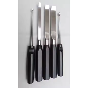 Juego de Cucharas y Cinceles Ortopédicos de 5 Piezas con Mango Negro, Osteótomo, Cuchara para Huesos, Instrumento Quirúrgico de Acero para Uso Hospitalario SurgiRight - Product Image 2