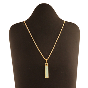 สร้อยคอแฟชั่นแนววินเทจ,สร้อยคอจี้ Amazonite ธรรมชาติสร้อยคอโซ่ทองเครื่องประดับสร้อยคอ - Product Image 1