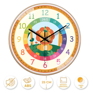 Modern 8\" <b>Silent</b> Analog Decorative Wall <b>Clock</b> Single Face with Fun Scenic & Plant Pattern Plastic Resin Material Quartz Motive - Product Image 2