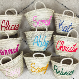 PERSONALIZED MOROCCAN BASKET,bridal <b>Shower</b> <b>Bags</b>,customized Straw <b>Bags</b>, - Product Image 1