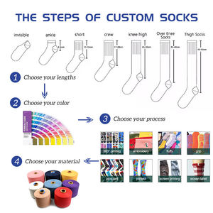 Chaussettes de yoga mi-mollet en coton antidérapantes pour femmes, respirantes, imprimées, personnalisées, pour le sport et le Pilates, vente en gros - Product Image 4