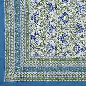 Nappe indienne imprimée en blocs faite à la main motif floral décor à la maison ensemble de couverture de Table tapis serviettes ensemble nappe indienne - Product Image 2