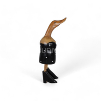 Vente en gros de figurine de canard en bois peinte avec taille de couleur personnalisable style européen pour la décoration de jardin maison artisanat de racine de bambou en bois