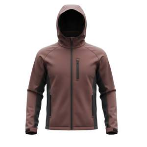 Veste Softshell en gros personnalisable, coupe-vent et imperméable pour l'extérieur, fermeture éclair, col roulé, 100 % polyester - Product Image 4