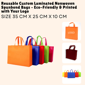Bolsas Spunbond no tejidas laminadas personalizadas reutilizables respetuosas con el medio ambiente e impresas con su logotipo - Product Image 1