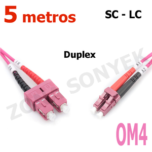 Cable de Fibra Óptica Dúplex SC-LC OM4 de 5 Metros - Product Image 1