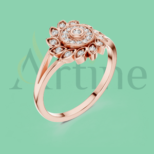 18K Moissanite and <b>CZ</b> <b>Ring</b> in Silver for Daily Wear - Product Image 1