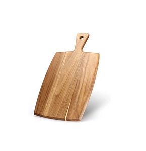 Planche à découper en bois avec poignée, couleur bois naturel, pour la maison, le restaurant, les fruits, les aliments, la pizza, planche à découper en bois, logo personnalisé - Product Image 5