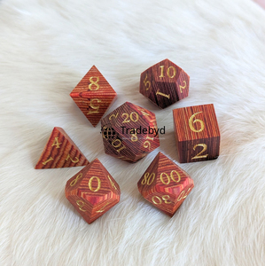 Dados Poliédricos de Madera Hechos a Mano de Primera Calidad, Juego de 7 Piezas para Juegos de Mesa, Coleccionistas de RPG, Tradebyd - Product Image 5