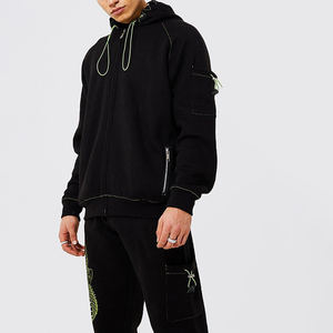 Ensemble de survêtement en coton à capuche pour homme, impression personnalisée, respirant, tenue de sport confortable, jogging, entraînement - Product Image 6