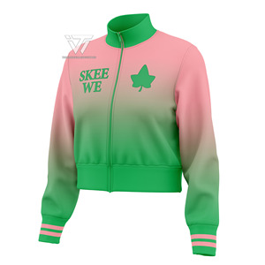 Personalizado Alpha | Kapa | Alpha AKA Hermandad de mujeres Ropa Bordado Crop Ombre Béisbol Varsity Letterman Chaqueta Parafernalia griega - Product Image 1