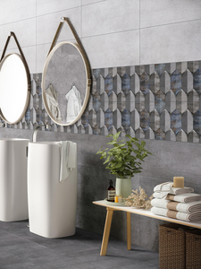 Carrelage mural en porcelaine émaillée sculptée haut de gamme 600x1200, grand format, pour applications extérieures immobilières commerciales - Product Image 2