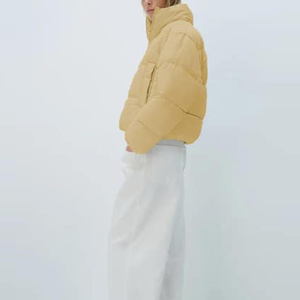 แจ็คเก็ตขนเป็ดแขนยาวซิปขึ้นของผู้หญิงเสื้อแจ็กเก็ตขนเป็ดแบบแพ็กเก็ตสีคอตั้งดีไซน์2025น้ำหนักเบา - Product Image 2