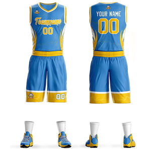 Ensemble d'uniformes de basket-ball d'été personnalisables pour hommes Maillot d'entraînement sportif respirant Impression de logo Options de taille plus pour l'université - Product Image 1