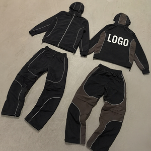 Custom Reflective Windbreaker Jacket and Nylon Track <b>Pants</b> Zipper Nylon <b>Shorts</b> <b>Sweat</b> suit Men Windbreaker Tracksuit - Product Image 1