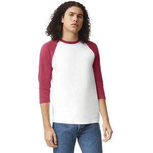 T-shirt à manches longues respirant raglan style baseball T-shirt à manches longues 100% coton - Product Image 1