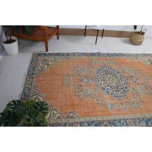 Grand tapis vintage de 5,3 x 8,6 pieds, tapis persan turc orange - Product Image 4