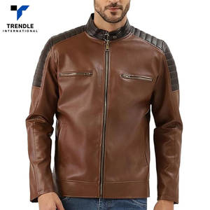 Nouvelle collection 2025 – Blousons d'hiver en cuir pour hommes à col montant et logo frontal, coupe longue et fine – Prix de gros – Nouveauté irrésistible - Product Image 1