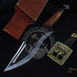 Couteau de chasse fait main Prime Clip fonctionnel Point pleine soie en acier à haute teneur en carbone personnalisé OEM Railroad Spike Camping bricolage couteau - Product Image 6