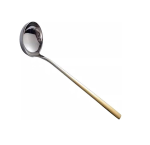 Cuchara de sopa de acero inoxidable al por mayor, utensilios de cocina, espátula, juego de cucharas de sopa, mango de tubo redondo, utensilios de cocina, gran oferta - Product Image 3