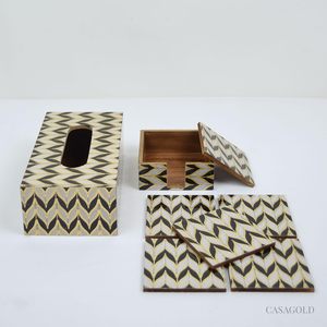 Caja de pañuelos y posavasos de madera artesanal, diseño personalizado exclusivo, impresa, multifuncional, clásica, ecológica, con acabado brillante premium. - Product Image 5