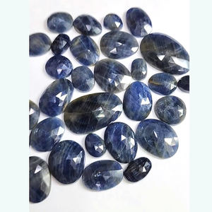 30 piezas de zafiro azul Natural 10-26mm Oval Fancy Free Size Rose Cut Cabochon 277 Cts Lot Flat Back Sapphire Loose Gemstone - Product Image 1