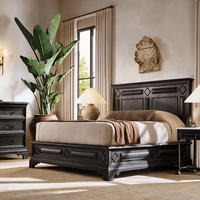 Lit convertible sur mesure, écologique, design, en chêne massif, style marocain, avec base plateforme basse, pour villa privée de luxe