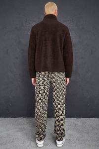 Veste vintage à capuche en toile pour homme, couleur contrastée personnalisée, automne, coupe-vent, col montant, logo frontal - Product Image 6