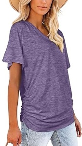 Camisetas Personalizadas para Hombre con Cuello en V, Manga Corta, Transpirables, Cómodas, al por Mayor, Servicios OEM Personalizados, 100% Algodón - Product Image 2