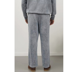 Ensemble de survêtement en molleton gris pour homme, logo personnalisé, vêtements de sport décontractés, sweat-shirt doux, coupe décontractée, jogging, ensemble deux pièces, vente en gros - Product Image 3