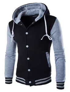 Sweat à capuche de baseball classique avec logo personnalisé Sweatshirts à capuche en molleton patchwork chauds pour hommes avec personnalisation complète - Product Image 2