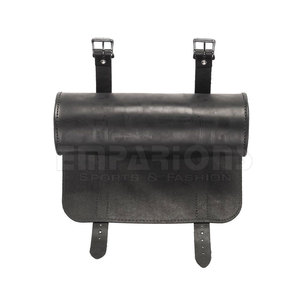 Multifunctional Genuine leather Strap-on <b>Rolling</b> <b>Tool</b> Bag Custom Made Black Leather Biker <b>Tool</b> Bag - Product Image 6