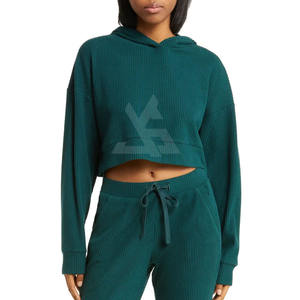 Nouveauté 2025 : Sweat à capuche court pour femme, avec option logo frontal, prix raisonnable, best-seller, haute qualité, vêtement décontracté - Product Image 1