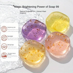 Natural Premium Handmade Transparent Crystal Dried Petal Soap Bulk Lavender <strong>Essential</strong> <strong>Oil</strong> Sweet Fresh Cleansing Rich 100% Pure - Product Image 1