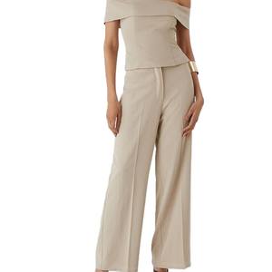 Pantalon cargo ample pour femme, décontracté, taille haute, coupe large, avec poches, design de logo personnalisé, joggers pour femmes - Product Image 6