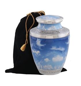 Nube pintoresca urna de cremación adulto único hecho a mano urna funeraria para cenizas humanas buena calidad Metal tamaño personalizado urna - Product Image 1